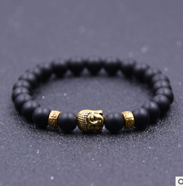 Matte Stone Bead Buddha Bracelet