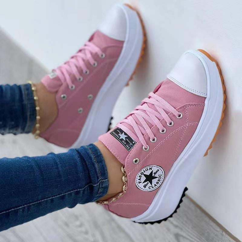 Atmungsaktive High-Top Segeltuchschuhe für Damen – T-Riemen Spitze Zehenpartie Freizeitsneaker