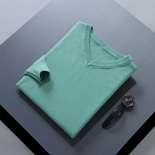 Men's Cashmere-Blend V-Neck Sweater