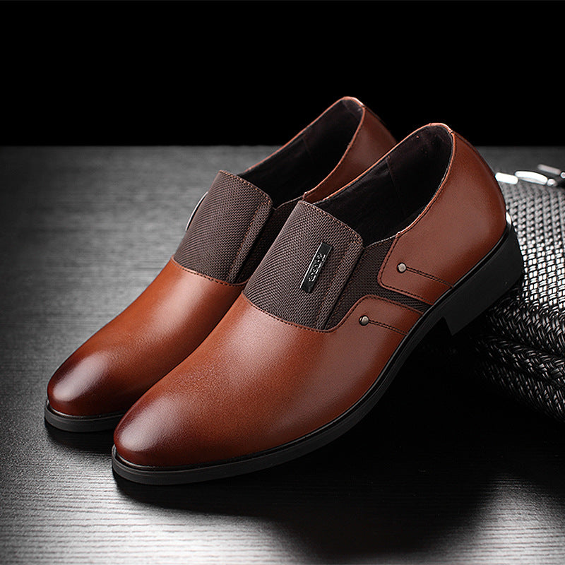 Men's Black Pointed-Toe Leather Shoes