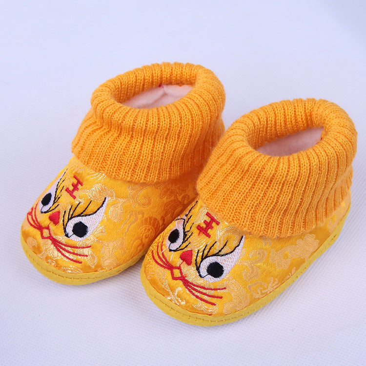 Baby Tiger & Drachen Winterschuhe – Rutschfeste Kleinkinderschuhe aus Baumwolle