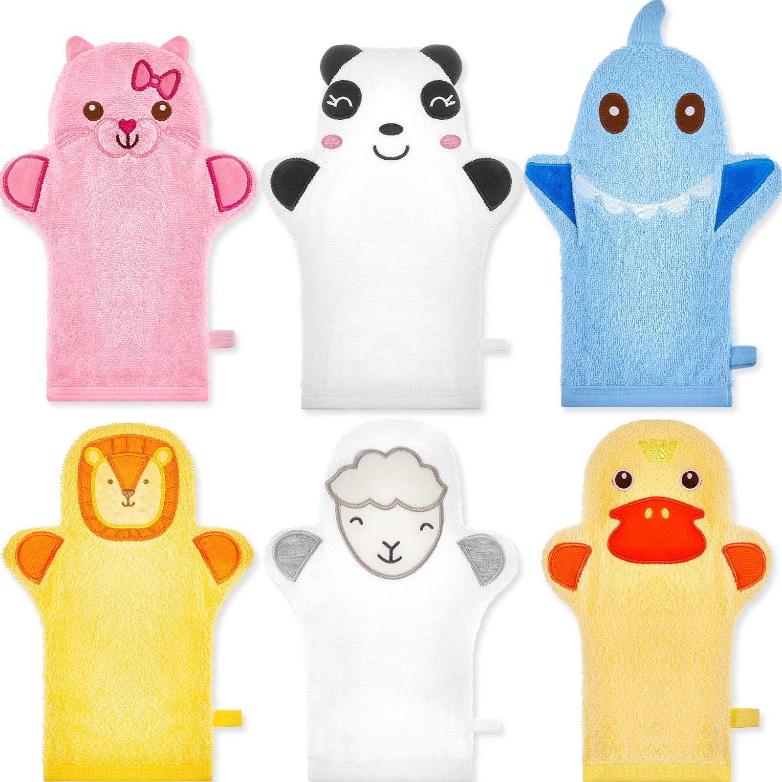 Tierische Badewaschlappen für Kinder – 6 süße Designs im Set