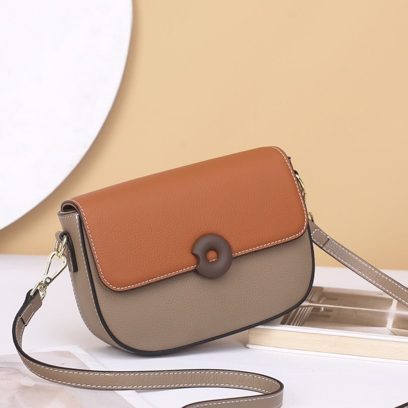 Mini Genuine Leather Saddle Crossbody Bag