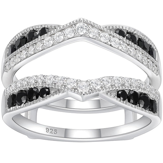 Sterling Silver Ring Enhancer & Wedding Band Guard – AAAAA CZ | Size 9