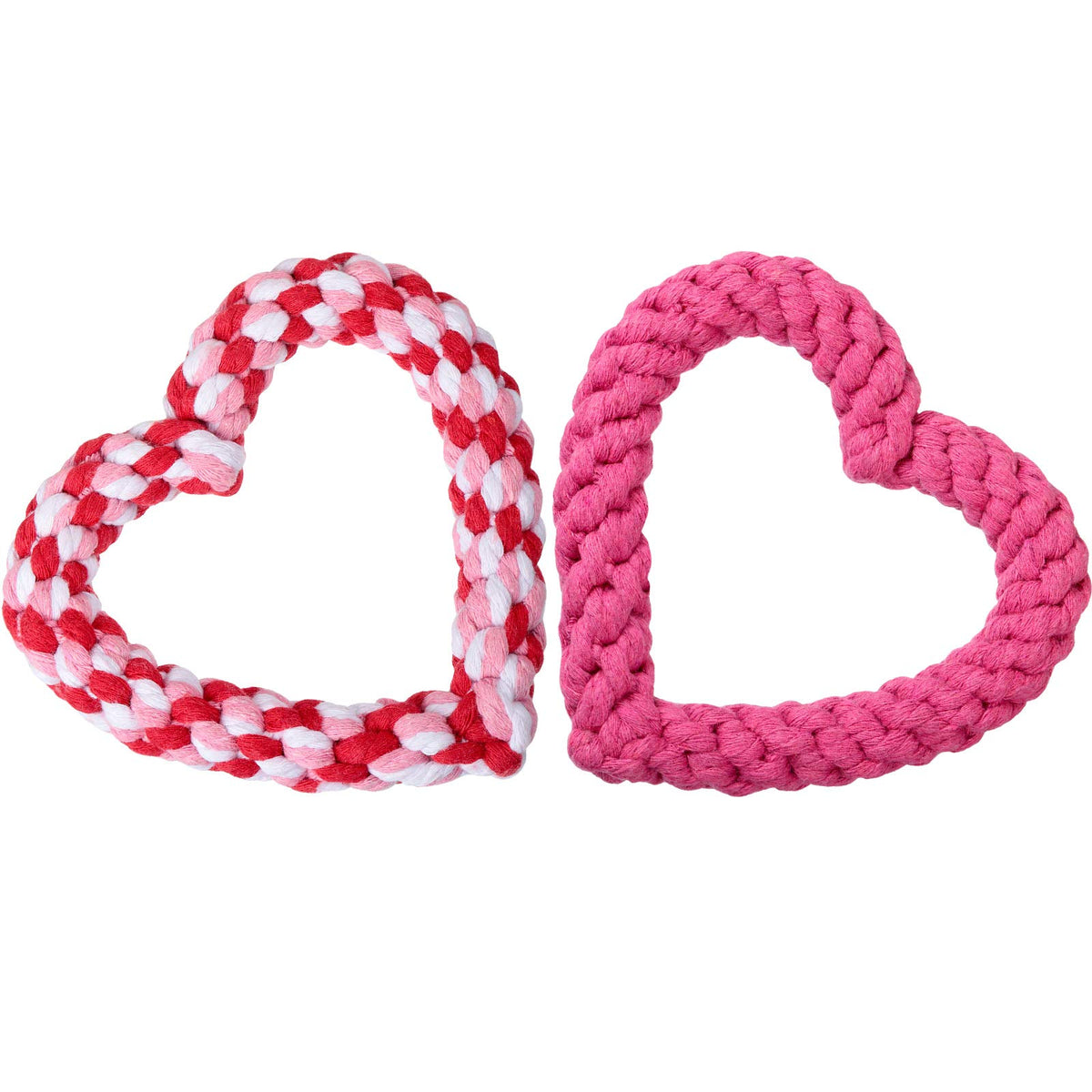 Heart-Shaped Dog Rope Toys, 2-Pack