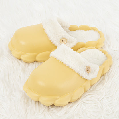 Women's Detachable Waterproof Winter Slippers – Warm Indoor House Shoes