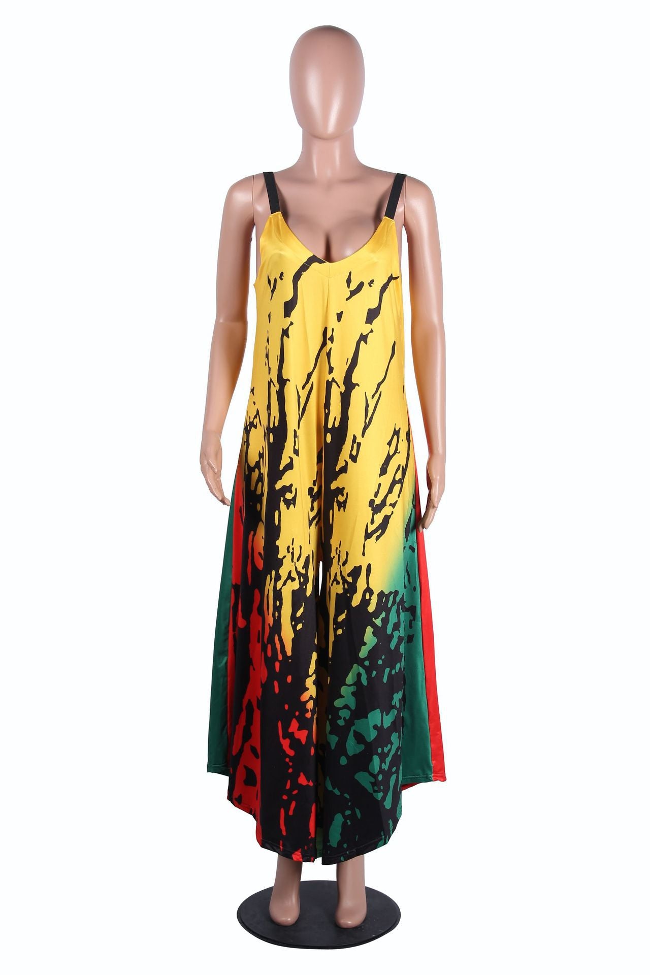 Damen-Jumpsuit mit mehrfarbigem Print | Kühner, lässiger Einteiler