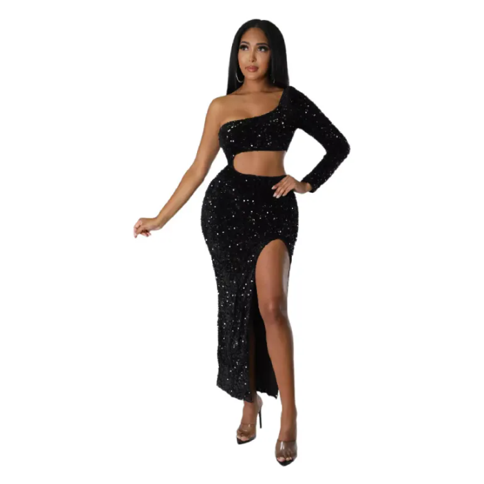 Women's One-Shoulder Midi Dress