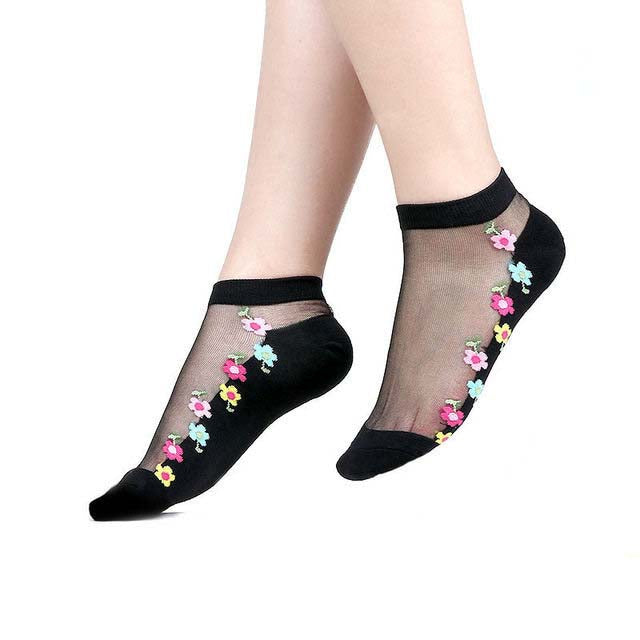 Women's Sheer Lace Mesh Ankle Socks
