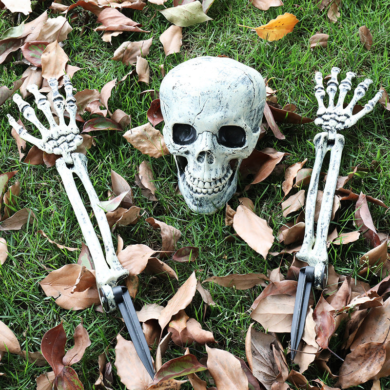Halloween Skeleton Garden Decor – Glowing Skull & Hand Stakes