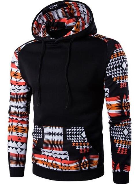 Men’s Patchwork Hooded Sweatshirt