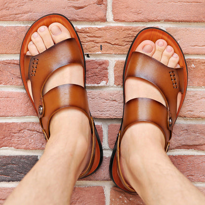 Men's Leather Sandals for Outdoor & Beach