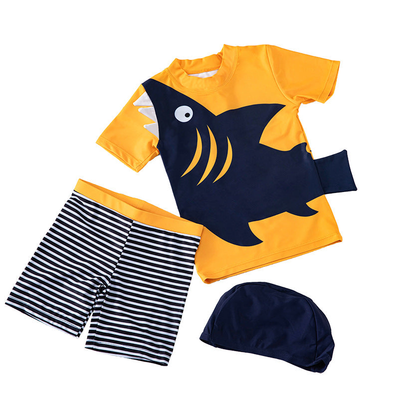 Kids' Quick-Drying Fish Print Swimwear