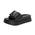 Damenmode Sandalen aus Leder mit dicker Sohle