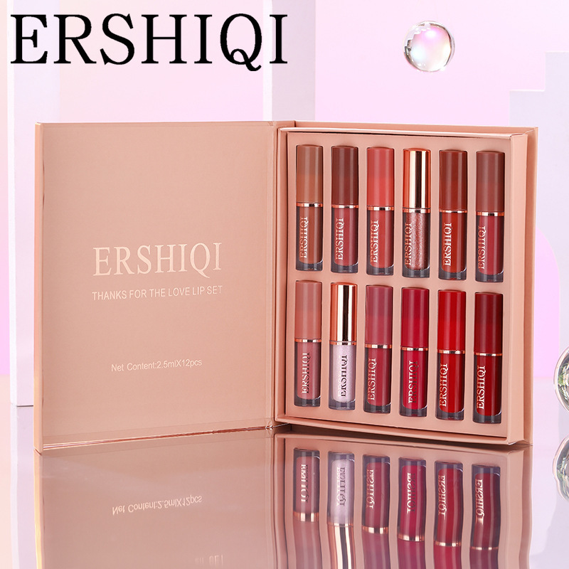 12-Piece Moisturising Velvet Matte Lipstick Gift Box