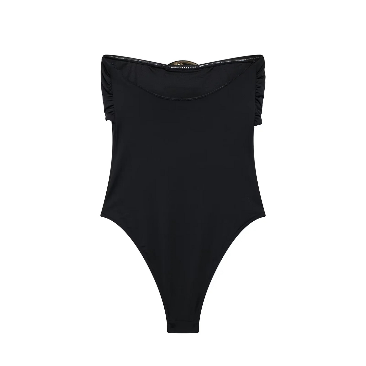 Women's Swimsuit with Gold Metal Accent
