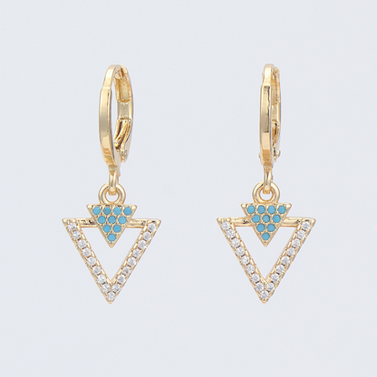 Gold-Plated Zircon Ear Clip Earrings