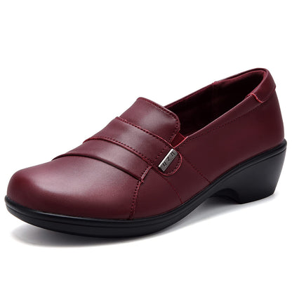 UZB Dress Shoes for Women Loafers Slip On Shoes Dressy Casual Office Work Business Shoes Low Heel Penny Loafers Wind Red 7.5 US