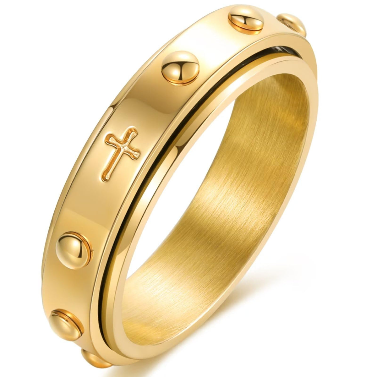 Adreamz Gold Spinner Rosary Ring