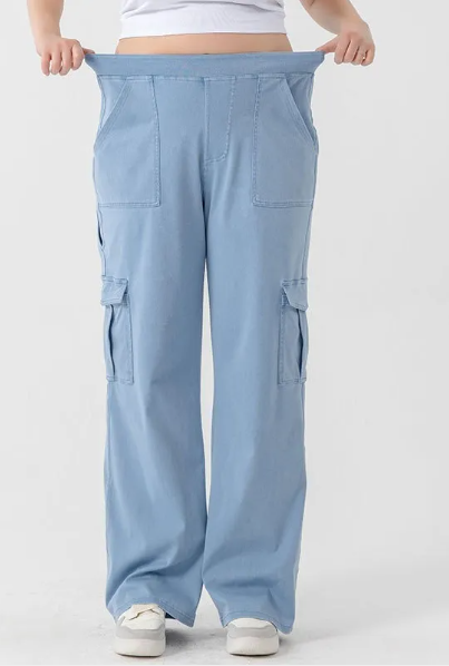 Damen-Sport-Hose mit hoher Taille und doppelter Tasche