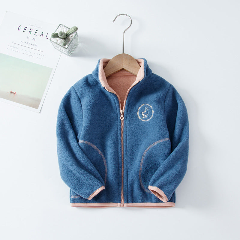 Kids' Hooded Polar Fleece Cardigan Set