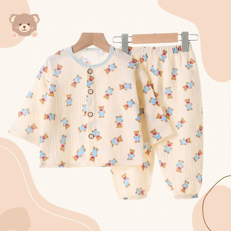 Spring and Summer Girls' Pajamas Clothing Set