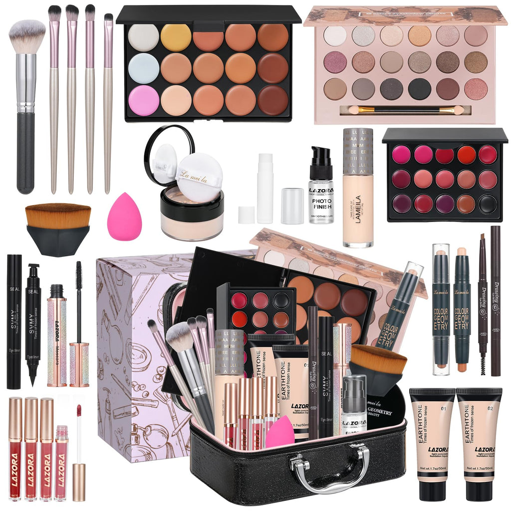 All-in-One Professionelles Make-up-Set – Lidschatten, Foundation & Concealer