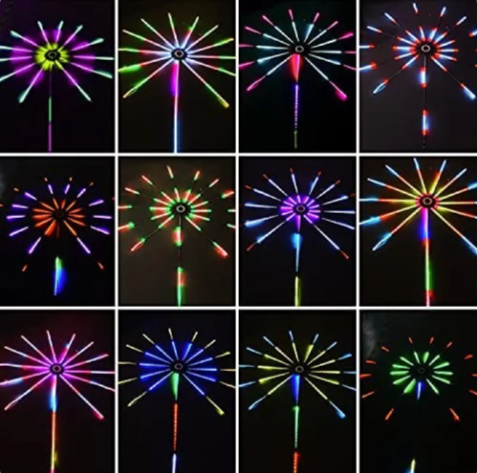 Lumières LED Feux d'Artifice Music-Sync - Bande Lumineuse à Changement de Couleur avec Télécommande pour Décoration de Chambre et de Fête