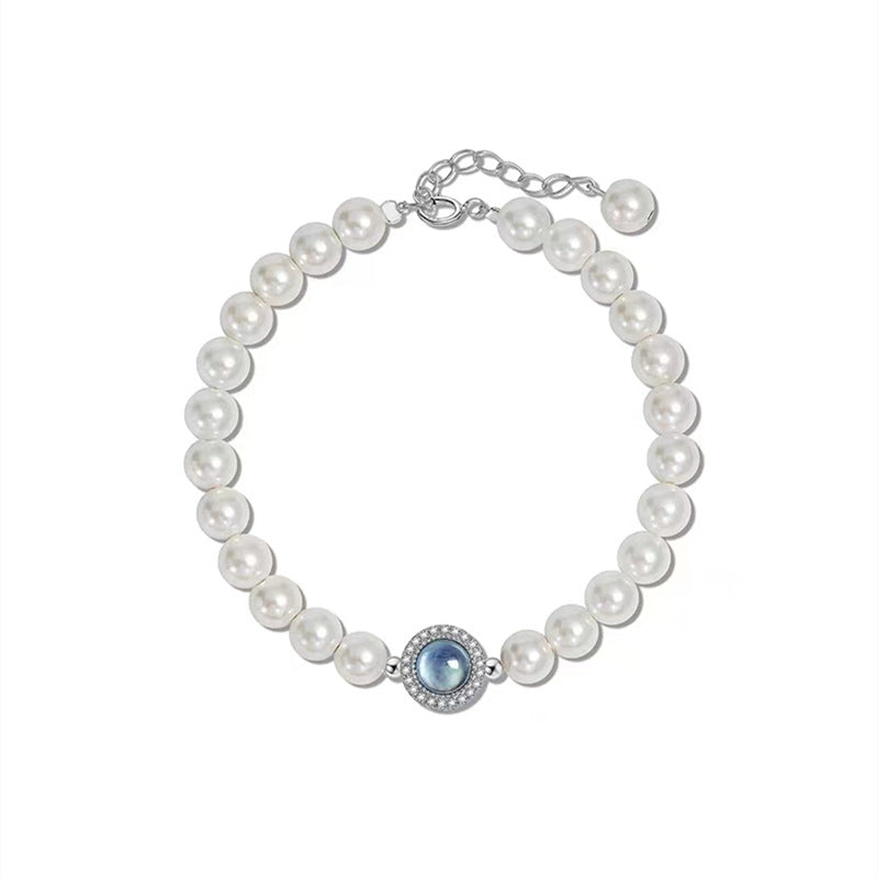 Aquamarine-Colour Bead Bracelet