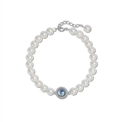 Aquamarine-Colour Bead Bracelet