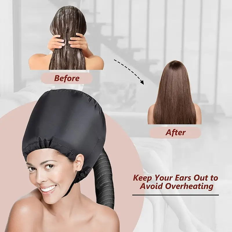 Soft Hooded Hair Dryer Attachment – Gentle Drying for Curly Hair