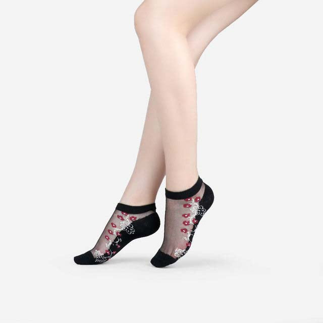 Women's Sheer Lace Mesh Ankle Socks
