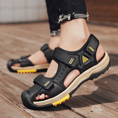 Men's Breathable Leather Sandals for Outdoor Activities