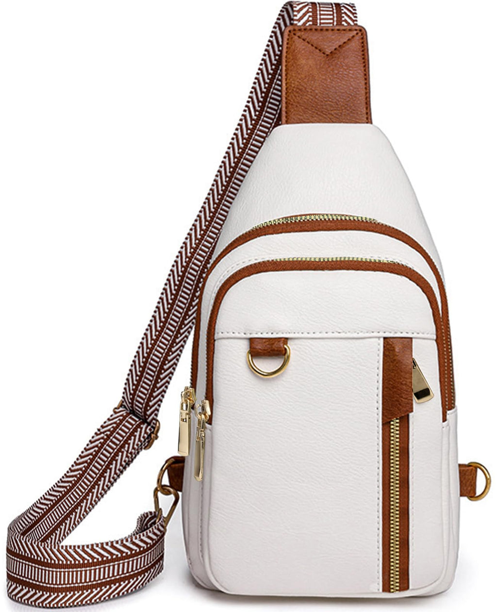 Farcauo Crossbody Sling Bag – Unisex Shoulder & Chest Bag with Adjustable Strap in White