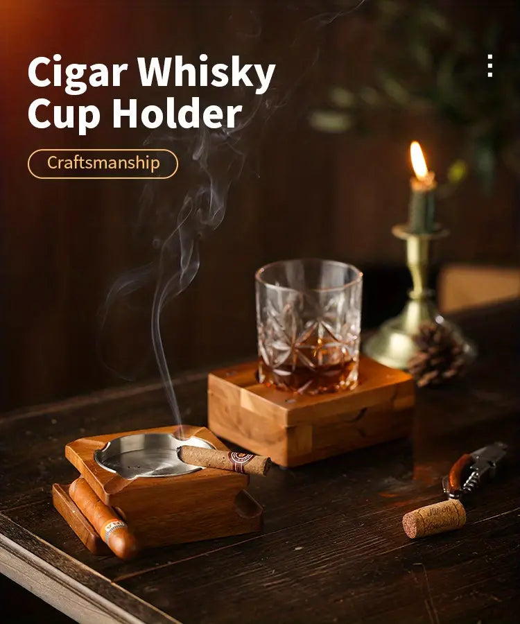 Wooden Cigar Ashtray & Coaster Options