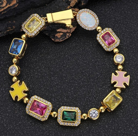 Hip-Hop Gemstone Necklaces & Bracelets