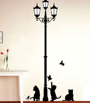 Wandtattoos „Schwarze Katze“ für die Kinderzimmerdeko (Set)