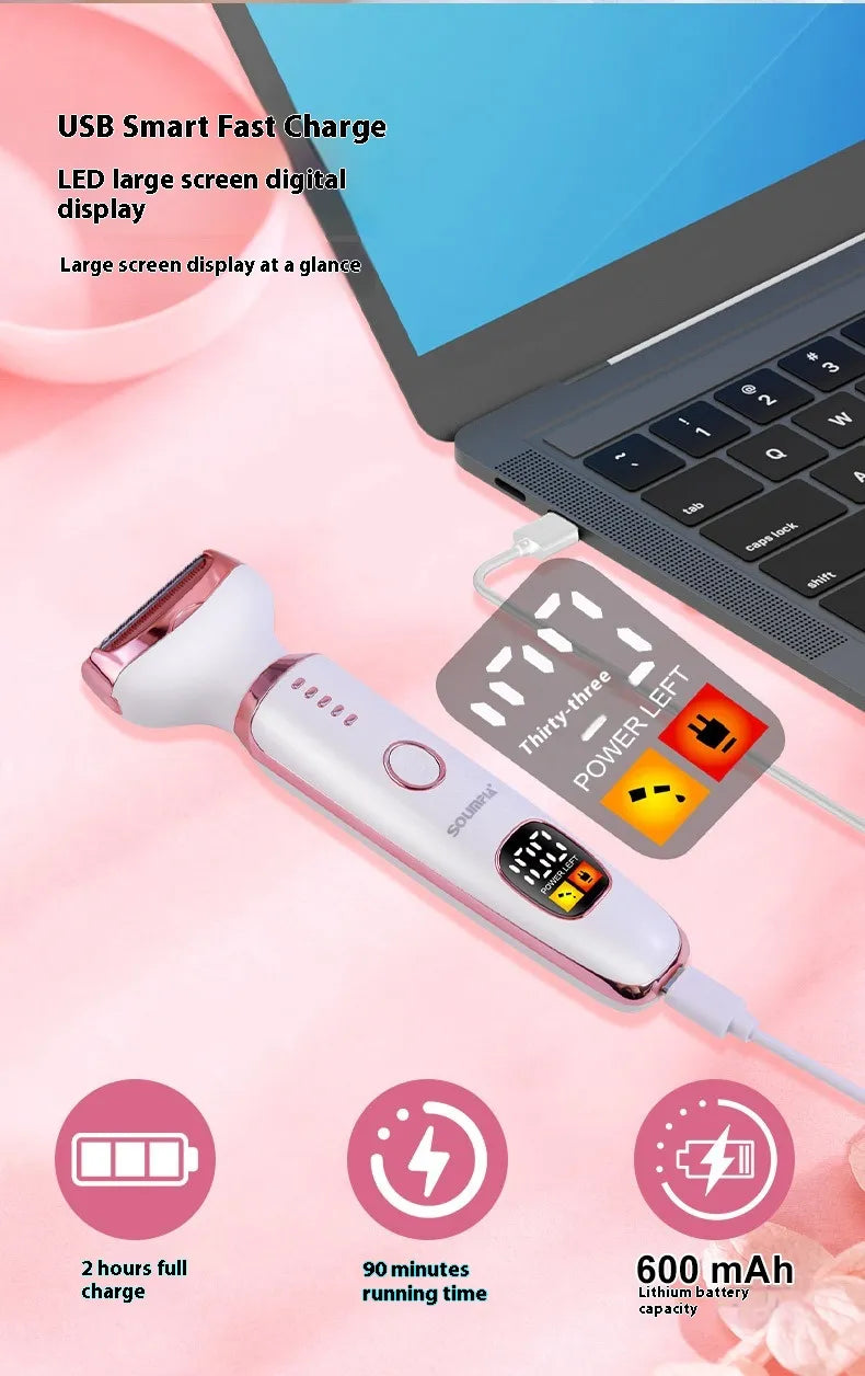 5-in-1 Lady Shaver Grooming Kit – Electric Women’s Shaver for Face, Body & Bikini Line