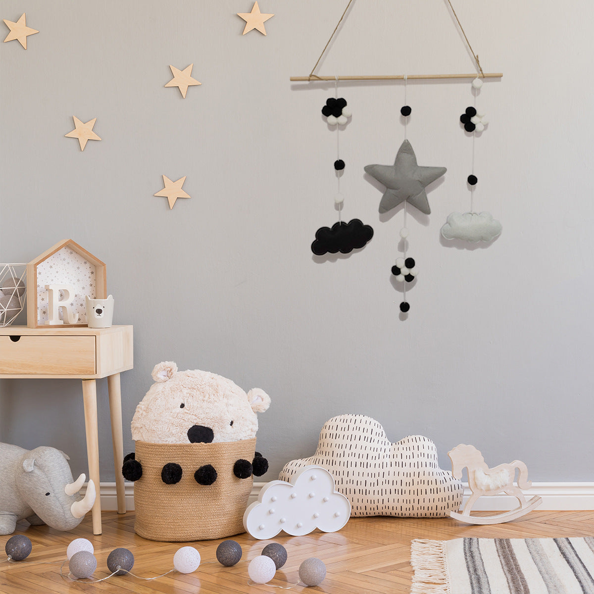 Nordic Stil Kinderzimmer Sterne und Wolken Wanddekoration