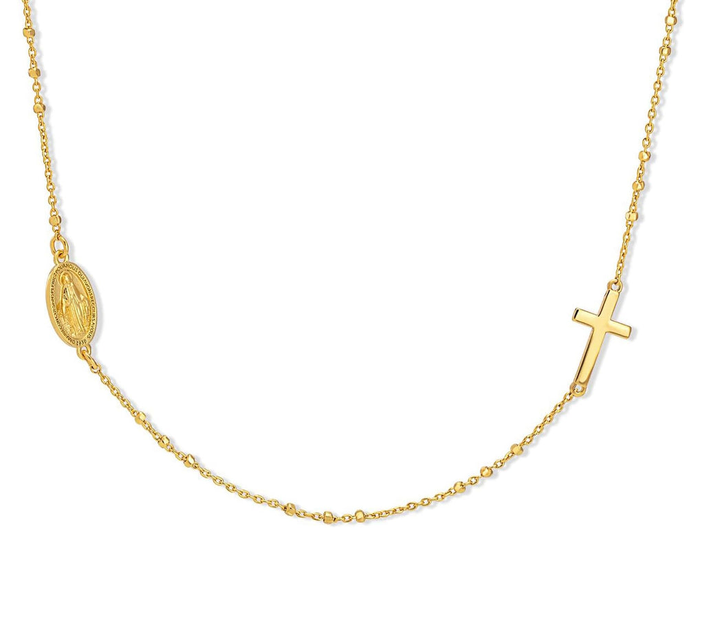 Milan Chiva Gold Rosary Cross Necklace