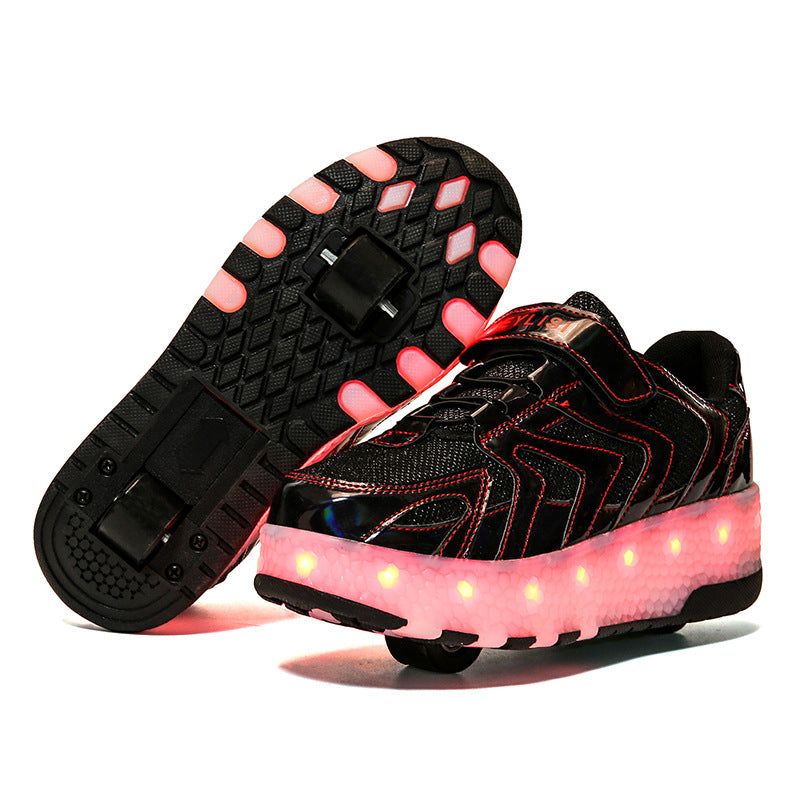 Luminous Children's Roller Shoes with USB Charging – LED Light Up Heelys