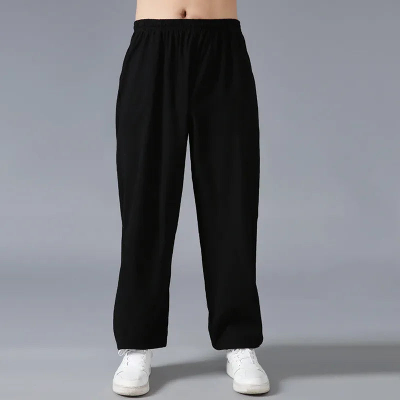 Pantalon ample homme en coton pour les arts martiaux et le yoga