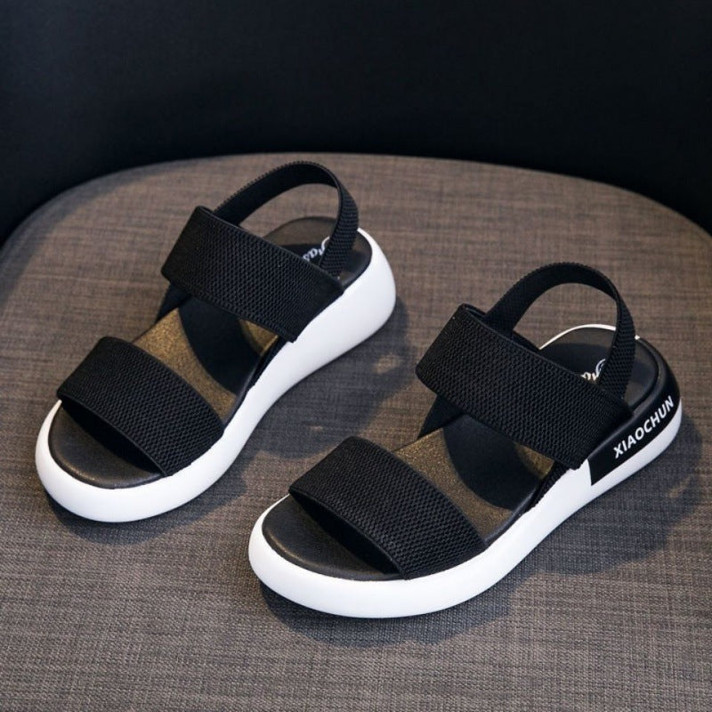 Women's Elastic Flat Beach Shoes | Casual Rubber Slip-Ons