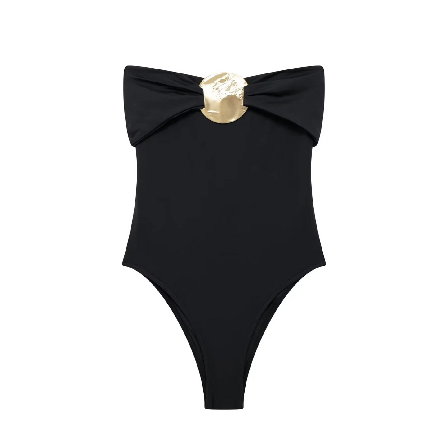 Women's Swimsuit with Gold Metal Accent