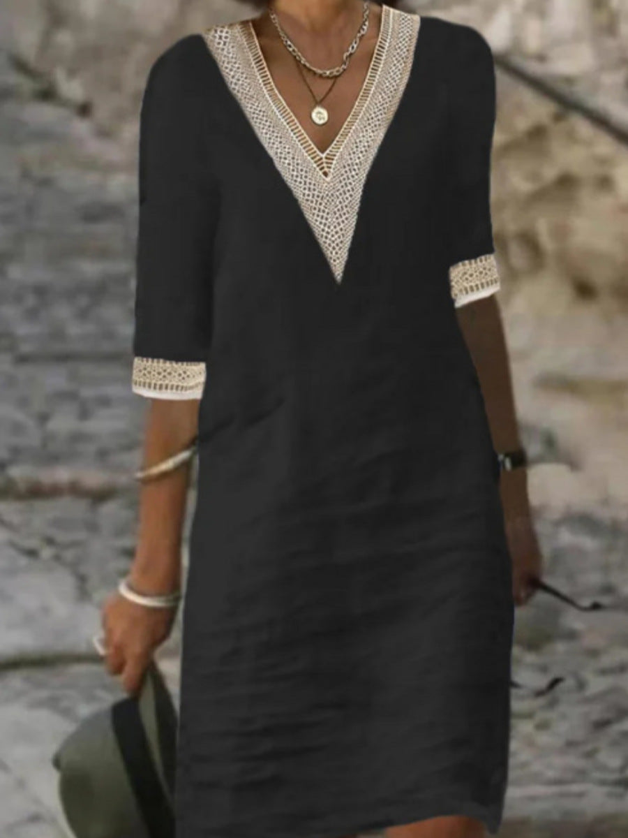 Women’s V-Neck Loose-Fit Dress