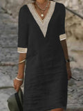 Women’s V-Neck Loose-Fit Dress
