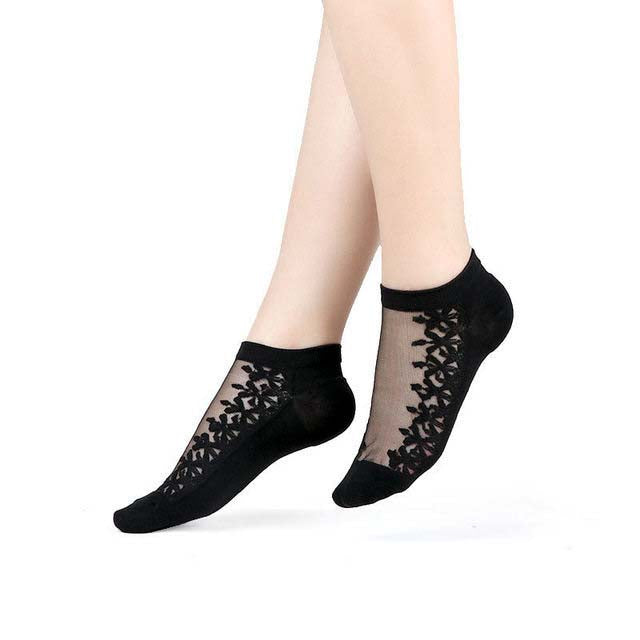 Women's Sheer Lace Mesh Ankle Socks
