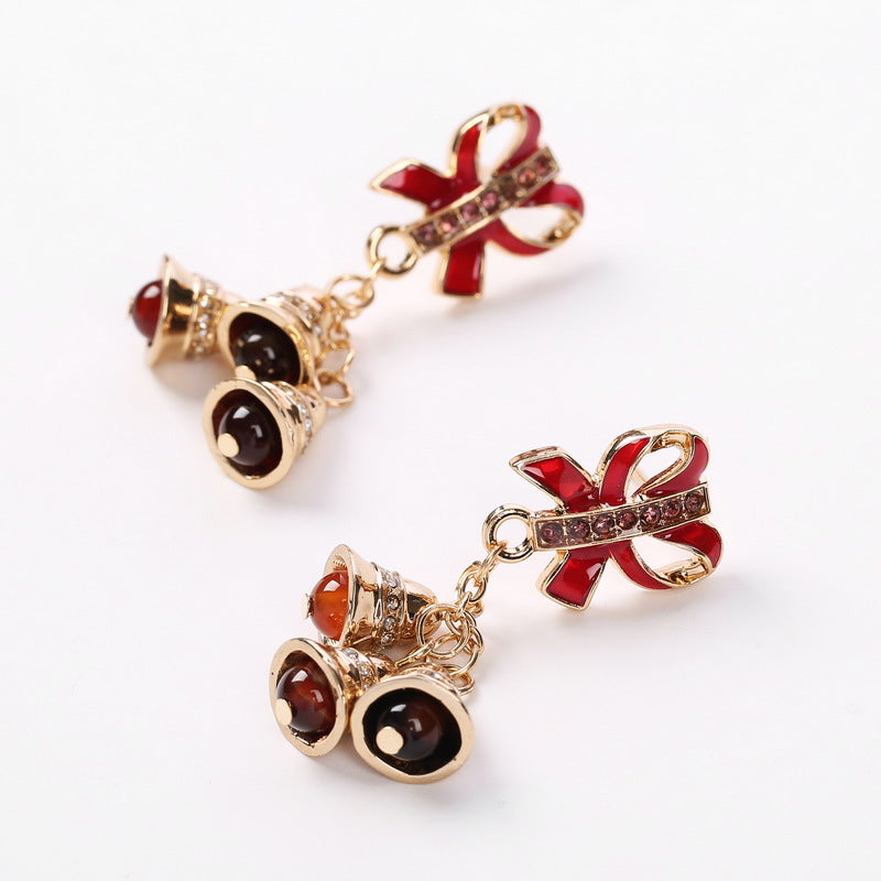 Christmas Bell & Bow Earrings