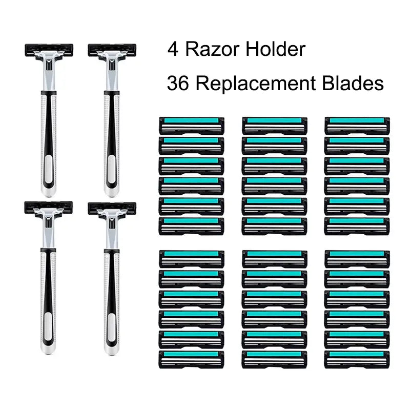 Manual Razor Shave Set with Replacement Blades