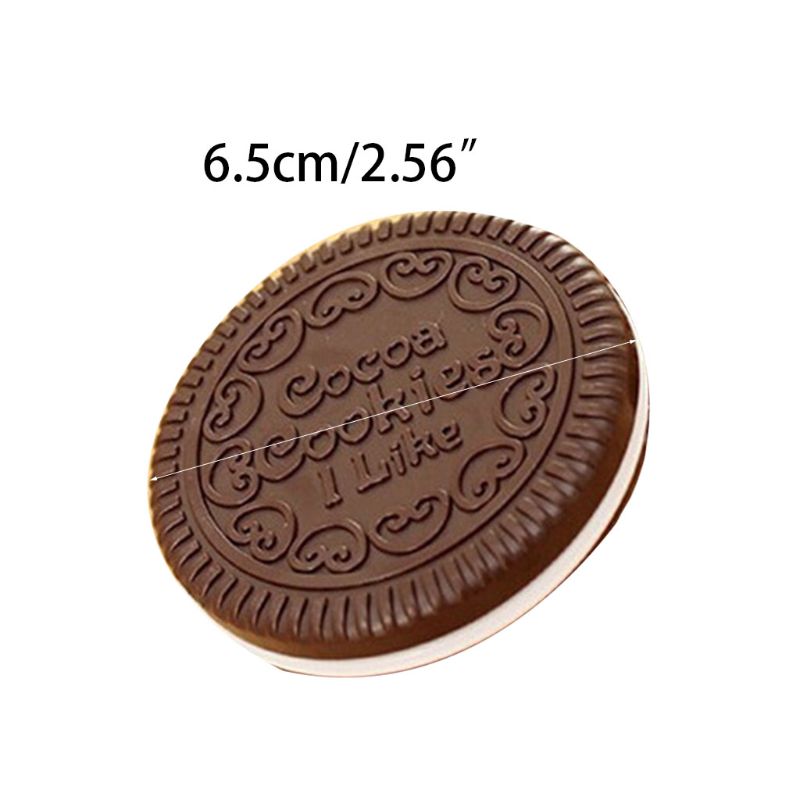 Novelty Chocolate Biscuit Folding Makeup Mirror – Portable Compact Mirror